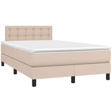  Krevet box spring madrac LED cappuccino 120x200cm umjetna koža | shoptok.hr