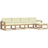 vidaXL Zunanja garnitura za sedenje 4 pcs Bela in krem Poliester, (5000281484) | Shoptok.si