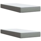 vidaXL Box spring postelja z vzmetnico svetlo siva 200x200 cm blago | Shoptok.si