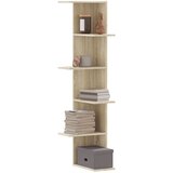 vidaXL Kutna zidna polica boja hrasta sonome 36,5x36,5x140 cm drvena Cijene