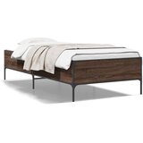  Okvir za krevet smeđi hrast 75x190 cm konstruirano drvo i metal | shoptok.hr