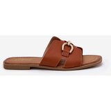EVENTO Women Flat Sandals With Decorative Detail Camel Amiresna | shoptok.hr