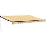 Tenda na uvlačenje žuto-bijela 4 x 3 m od tkanine i aluminija | shoptok.hr