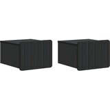  Stenski nočni omarici s predalom 2 pcs Črna 33 x 34,5 x 24 cm, (5000210010) | Shoptok.si