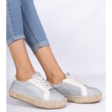 Gemre Silver women's espadrilles decorated with glitter Taredo | ePonuda.com
