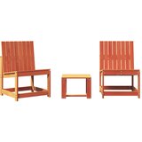  The Living Store Vrtna sedežna garnitura 3-delna voščeno rjava trdna borovina - Vrtna Sedežna Garnitura, (21451904) | Shoptok.si