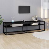 vidaXL TV omarica črna 160x40x40,5 cm kaljeno steklo | Shoptok.si