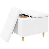  Otoman za pohranu Bijeli 60 x 60 x 45 cm Umjetna koža - Bijeli 60 cm Umjetna koža | shoptok.hr