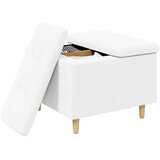  Shranjevalna tabureta Bela 60 x 60 x 45 cm Umetna koža, (5000208409) | Shoptok.si
