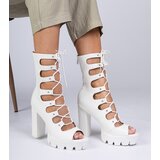 D/CEO marka niezdefiniowana White high-heeled boots with cut-outs Marsala | shoptok.hr