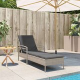  Ležalnik z blazino svetlo siv 63x200x81 cm poli ratan | Shoptok.si