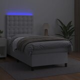 Krevet box spring s madracem LED bijeli 80x200 cm umjetna koža | shoptok.hr