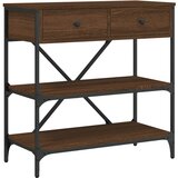Maison Chic konzolna miza - miza ob steni rjav hrast 75x34,5x75 cm inženirski les, (21785961) Cene