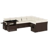  10-dijelni set vrtnih sofa od poliratana s jastucima smeđi | shoptok.hr