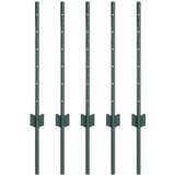 vidaXL Ograjni stebri 5 pcs Zelena 60 cm Jeklo | Shoptok.si