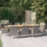 vidaXL 11-dijelni vrtni blagovaonski set s jastucima sivi | shoptok.hr