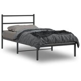  Metalni okvir za krevet s uzglavljem crni 100x200 cm | shoptok.hr