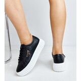 Gemre Black leather sneakers with thick soles Attia | Shoptok.si