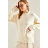 Bianco Lucci Women's Pocket Detailed Knitwear Sweater
