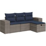  Vrtna garnitura - 4-dijelni set vrtnih sofa od poliratana s jastucima sivi - Siva sa spremištem 1 | shoptok.hr