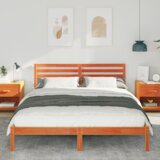  Konstrukcija postelje z vzglavjem Voskast rjav 160 x 220 cm, (5000128026) | Shoptok.si