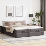  Otomanski okvir kreveta s madracima sivi 160x200cm umjetna koža | shoptok.hr