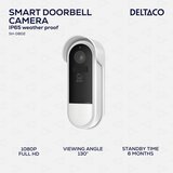 Deltaco SMART HOME WiFi Zvono za vrata s kamerom, 2MP, PIR, IP65 certifikat, IR 5m, microSD BIJELO Slike