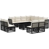  Sjedeća garnitura za vrt 12 kom. Crna poliratan 100 x 55 x 73 cm | Shoptok.si