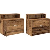  Noćni ormarići s ladicom 2 kom staro drvo 51x31x47 cm | shoptok.hr