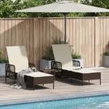 vidaXL set ležaljki na suncu Set od 3 Smeđa i krem bijela PE ratan, metal | shoptok.hr