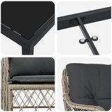  5-delni vrtni jedilni set z blazinami svetlo sivi poli ratan, (22087412) | Shoptok.si