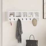  Vješalica za kapute na zidu s policom Bijelo 100 x 16 x 26 cm | shoptok.hr