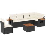  7-dijelni set vrtnih sofa od poliratana s jastucima crni | shoptok.hr