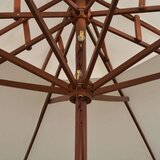  Dvojni senčnik 270x270 cm lesen drog kremno bele barve, (20692853) | Shoptok.si