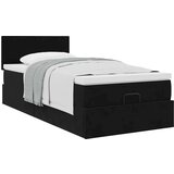 vidaXL Otomanski posteljni okvir z vzmetnico črn 80x200 cm žamet | Shoptok.si