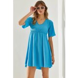 Bianco Lucci Women's Elastic Waist Wrapped V-Neck Dress Cene