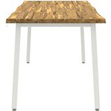  Stol za blagovanje s prirodnim rubom 160 x 80 x 75 cm Bijela | shoptok.hr