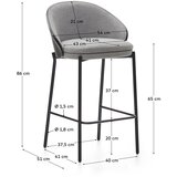 Kave Home Črni/sivi barski stoli v kompletu 2 ks (višina sedeža 65 cm) Eamy – | Shoptok.si