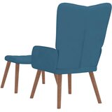  Stolica za opuštanje s osloncem za noge plava baršunasta | shoptok.hr