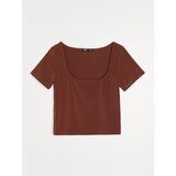 Sinsay Crop majica s četvrtastim izrezom | shoptok.hr