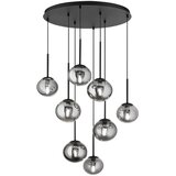  Ondaluce - Visilica na sajli JEWEL 8xE14/10W/230V prečnik 70 cm crna/zadimljeno crna | Eponuda.com