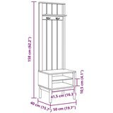  Omara za hodnik FLORO Bela 50 x 40 x 158 cm Masivno borovo les, (5000155681) | Shoptok.si