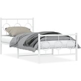  The Living Store Kovinski posteljni okvir z vzglavjem in vznožjem bel 90x190 cm - Posteljni Okvir, (21524173) | Shoptok.si