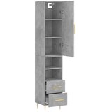  Visoka komoda siva betona 34,5x34x180 cm od konstruiranog drva | shoptok.hr