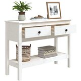  Konzolni stol bijeli 100x35x75 cm od masivne borovine | shoptok.hr