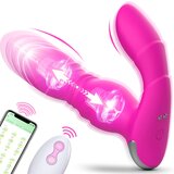 SuperLove Thrusting Wearable Panty Vibrator with App & Remote Control Pink Cene