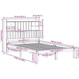  Krevet s regalom za knjige bez madraca 135x190 cm od borovine | shoptok.hr