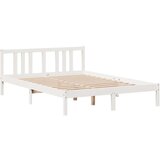 vidaXL Posteljni okvir z vzglavjem brez vzmetnice bel 160x200 cm | Shoptok.si