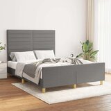  Posteljni okvir z vzglavjem temno siv 140x190 cm blago, (20788507) Cene