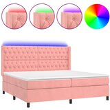 The Living Store Box spring postelja z vzmetnico LED roza 160x200 cm žamet - Box Spring Postelja, (21489004) | Shoptok.si